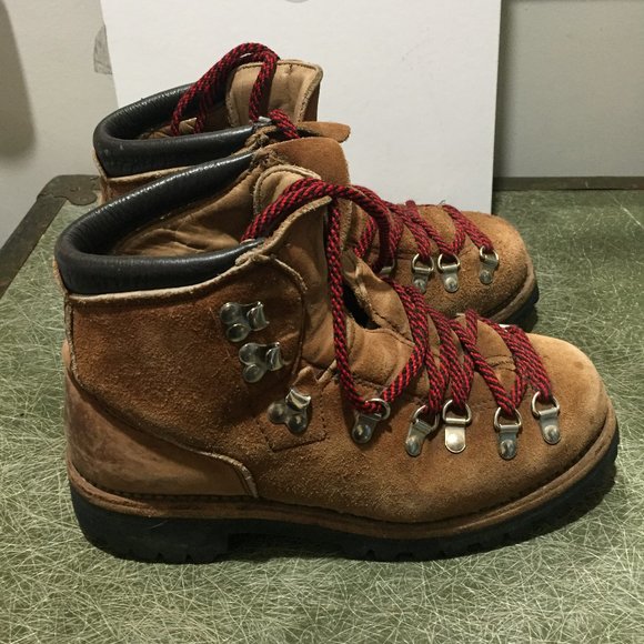 VINTAGE VIBRAM LEATHER HIKING BOOTS SIZE 8 - Picture 3 of 8